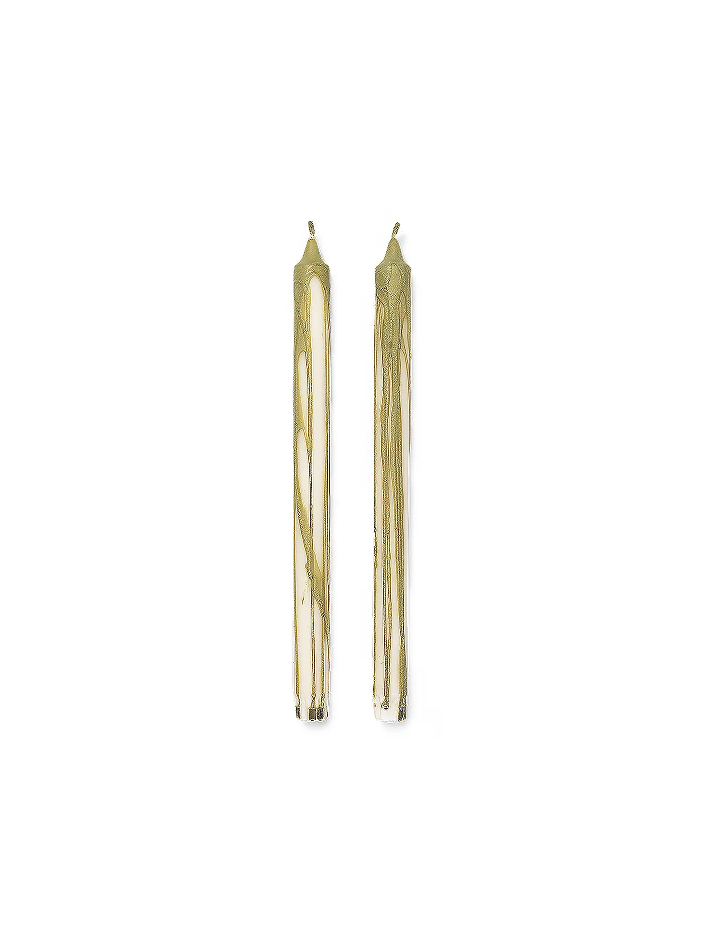 FERM LIVING | Kerzen 2er Set Dryp Candles  Warm Grey | olive